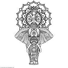 10122019 printable elephant coloring page book pdf. Mandala Elephant Coloring Sheet Novocom Top