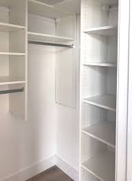Lots Of Shelves And Hanging In A Small Corner Closet Closetdesign Closet Small Bedroom Closet Layout Corner Closet