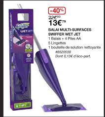 Swiffer wetjet hardwood and floor spray mop cleaner starter kit, includes: Offre Balai Multi Surfaces Swiffer Wet Jet Chez Costco