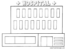 Hospital coloring page from buildings category. Hospital Buildings And Architecture Printable Coloring Pages