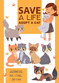 Unique cat adoption posters designed and sold by artists. Children With Pets Adopt Friendship Poster Vector Illustration Royalty Free Cliparts Vectors And Stock Illustration Image 111336942