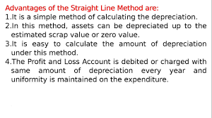Straight line depreciation is a method by which business owners can stretch the value of an asset over the extent of time that it's likely to remain useful. Advantages Of The Straight Line Method Youtube