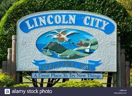 Welcome Sign Lincoln City Pacific Coast Scenic Byway Lincoln County Oregon Stock Photo Lincoln City Pacific Coast Scenic Byway