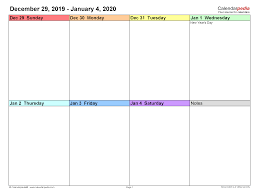 Each month features a fun header and a blank space for notes.each monthly page is set to print on an 8.5x11 inch paper.color versions and black and white versions are included Weekly Calendars 2020 For Word 12 Free Printable Templates
