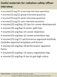 Top 8 Radiation Safety Officer Resume Samples