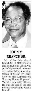 John Maryland Branch Sr. (1933-2009)