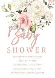 Blush Pink Floral Baby Shower Invitation Printable Etsy Flower Baby Shower Invites Baby Shower Invites For Girl Baby Shower Flowers