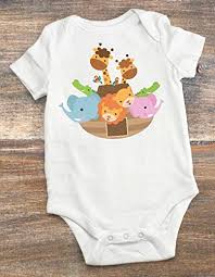 Baby Baby Bodysuit Noahs Ark 0 3 Months Baby Shower Present Noahs Ark Theme Nursery Decoration Handmade Products