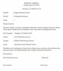23 Contoh Surat Undangan Resmi Tidak Resmi Acara Rapat Dan Lainnya Surat Undangan Tanggal