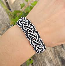 (( bracelets )) round 4 strand braid. Braided Hemp Bracelet Two Color 4 Strand Braid Celtic Knot Etsy