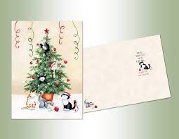 Now line up the ruler along one of the long edges, mark the card 3/4 from each corner, and then make another mark 3/4 in from there. Amazon Com Lpg Performing Arts Boxed Christmas Card Set Cat Tree Set Of 18 Cards With Full Color Inside Designs 18 Envelopes 1 Design Per Box Office Products