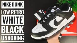 The toe cap is supposed to be pointing upwards like shown on the upper. Nike Dunk Low Retro White Black Unboxing 4k Sneaker Therapy Youtube