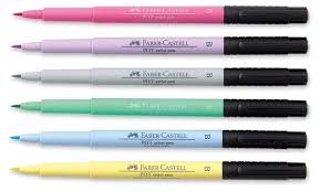 Caneta Faber Castell Fine Pen Pastel Faber Castell Pitt Artist Pen Set Pastel Colors Set Of 6 Blick Art Materials In 2020 Faber Castell Stationary Store Stationery Wishlist