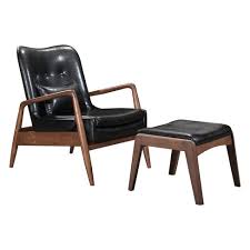 Upholstered Mid Century Modern Sculpted Lounge Chair And Ottoman Zm Home Target