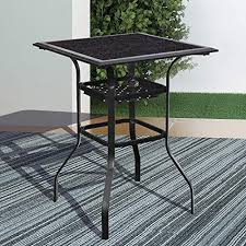 Before you find your favorite bar table set or counter height dining set, let us help you by answering a few questions. Lokatse Home Patio Bar Height Outdoor Table Bistro Square Outside High Top With 2 Tier Metal Frame 27 6 X 27 6 X 36 2 H Black On Amazon Accuweather Shop