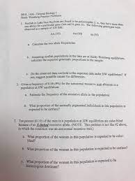 He starts with a brief description of a gene pool and shows you how the formula is derived. Solved Biol 1406 General Biology I Hardy Weinberg Practi Chegg Com