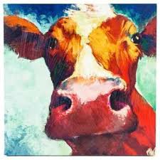 Just Bought This Beautiful Cow At Hobby Lobby For 20 It S On Sale This Week Big Cow Canvas Wall Art Cow Canvas Cow Art Farmhouse Wall Art Canvas