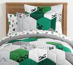 The minecraft isometric bedding set blue will do just that. Minecraft Kids Bedding Pottery Barn Kids