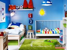 This boys bed features a bunk bed finished in navy blue paint, pairing up with the side table and shelving. 50 New Ideas For Decorating Kids Rooms Modern Designs Ù‚ØµØ± Ø§Ù„Ø¯ÙŠÙƒÙˆØ±