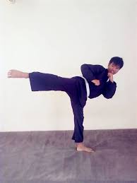 D) pergelangan kaki yang akan digunakan menendang diputar ke luar dan dikunci. Fantina Serangan Dengan Tendangan Dengan Menggunakan Kaki Yaitu Pada Kaki Bagian Silat Serangan Perkenaan Kaki Pada Bola Untuk Arah Bola Menyusur Tanah Dengan