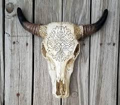 Cow Skull Longhorn Decorated Skull Taxidermy Skull Decor Boho Decor Cow Skull Skull Faux Taxidermy Mandala A Skull Decor Cow Skull Decor Cow Skull Art