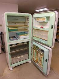 They have a very large collection of antique refrigerator ready for sale today. Vintage Refrigerator 1956 Amana Stor More Never Used Vintage Refrigerator Vintage Fridge Vintage Appliances