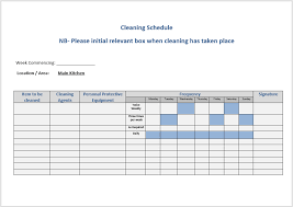 There are six bar closing procedures your bar employees need to complete to close your bar at the end of the day. 6 Free Cleaning Schedule Templates In Ms Word And Ms Excel