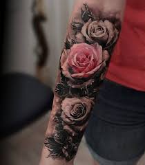 Black And Red Rose Tattoo Sleeve 120 Meaningful Rose Tattoo Designs Cuded Rose Tattoos For Women Rose Tattoo Sleeve Tattoo Designs