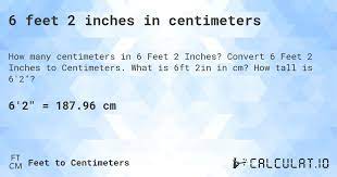 6 feet 2 inches in centimeters - Calculatio