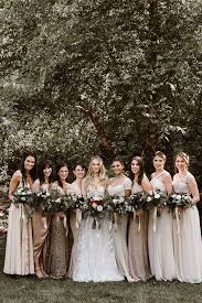 A Rustic Vintage Wedding With Black Tie Elegance Fall Wedding Color Palette Fall Bridesmaid Dresses Neutral Bridesmaid Dresses