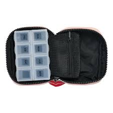 Portable Pill Organiser in Blush Pink Faux Leather – Donna May London