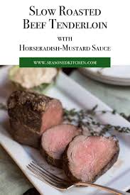 This cut is thick on one end and thin on the other. Slow Roasted Beef Tenderloin With Horseradish Mustard Sauce An Easy To Prepare Make Ahea In 2020 Beef Tenderloin Recipes Slow Roasted Beef Tenderloin Beef Tenderloin