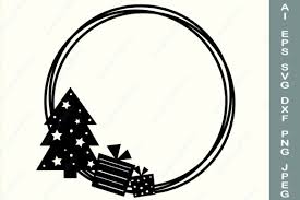 Download Christmas Wreath Svg Holiday Frame Svg Graphic By Anastasiyaartdesign Creative Fabrica SVG Cut Files