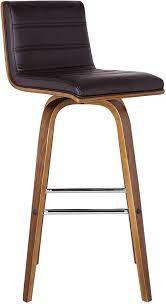 The upholstered low back is rounded, providing the user with. Amazon Com Armen Living Vienna Counter Height Bar Stool Kitchen And Dining 26 Brown Walnut More Color Size Option Furniture Decor
