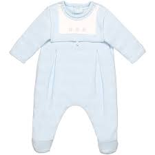 Emile Et Rose Palmer Romper Suite Available In Blue And White