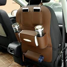Super Pdr Pu Leather Car Seat Back Organizer Multi Pocket Travel Storage Bag With Bottle Holder Tissue Box Ipa Leather Car Seats Travel Storage Bag Bag Storage