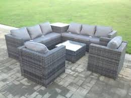 Patio table and chairs : 8 Seater Grey Rattan Corner Sofa Chair Table Outdoor Garden Furniture Patio Set Ebay