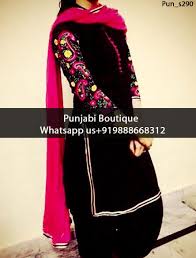 Black And Pink Suit Combination Marvellous Black And Magenta Embroidered Punjabi Suit Product Code Pun S290 To Order This Dress Plea Punjabi Fashion Pakistani Formal Dresses Indian Fashion