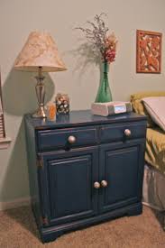 Restored Furniture Navy Cabinet Nightstand Visit Www Facebook Com Shekinah Restorations For More P Furniture Restoration Furniture Navy Painted Furniture