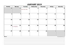 Printable excel calendar template details. 2019 Excel Calendar Download Free Printable Excel Templates