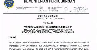 Pppk guru, cpns dan pppk non guru periksa status verifikasi kamu mulai tanggal 2 agustus 2021 *setiap instansi mungkin akan berbeda waktu pengumuman hasil verifikasinya buku petunjuk sanggah login. Hasil Cpns 2019 Kemenhub Sudah Diumumkan Ini Link Dan Informasi Pemberkasannya Halaman All Kompas Com