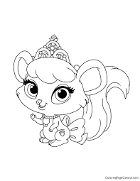 This is a horse, squirrel, kitty, poodle, little hare, fox, pony and tiger cub. Palace Pets Brie Coloring Page Coloring Page Central