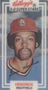 1981 George Hendrick Kellogg's 3-D Super Stars St. Louis Cardinals #35  NM-NMMT