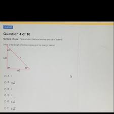 2 finding the hypotenuse of special right triangles. What Is The Length Of The Hypotenuse Of The Triangle Below Brainly Com