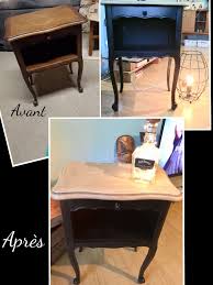 table de chevet romantique relookee en noir mat diy table de chevet relooking meuble tables de chevet noires