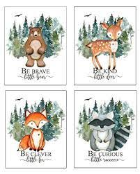 Boy Nursery Wall Decor Baby Boy Room Decor Woodland Nursery Decor For Boys Boys Room Decorat Woodland Nursery Boy Animal Nursery Decor Nursery Wall Decor