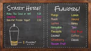 Custom Digital Menu With Animation For A Bubble Tea House Bubble Tea Menu Bubble Tea Shop Bubble Tea