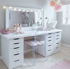 Ikea Double Alex 9 Drawer Customized Desk Vanity Cantinhos Da Maquiagem Decoracao De Quarto Dicas De Decoracao