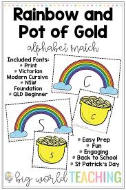 Lowercase Uppercase Letter Match Rainbow And Pot Of Gold Lowercase A Uppercase Lowercase Letters Letter Matching