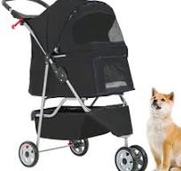 Bestpet Pet Stroller, 3 Wheels, Travel Folding Carrier T13